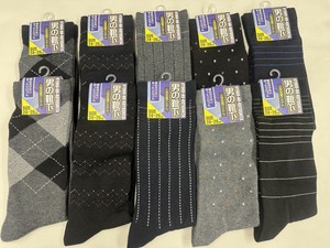 紳士綿混ベーシック柄ソックス