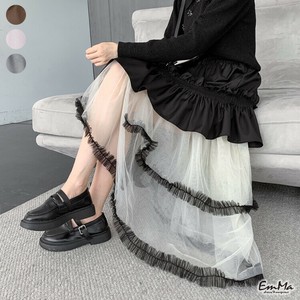 ティアードデザインスカート チュール ウエストゴム 上品 カジュアル 春 夏 【2025SS】EH2772