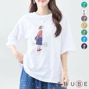 【2025新作】【L〜LL】スラブ綿ガールズデザインカットソー(C01-460A)(7号店)FM7