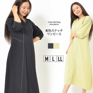 洋装/连衣裙 锁眼领 A字 L尺寸 洋装/连衣裙 缝线/拼接 秋