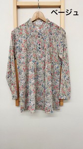 愛される花柄♪【前開きピンタック】着やすさ抜群♪ピンタックのドレープ感がバツグン♪軽い♪