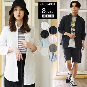 25SS 新作 綿麻ホリゾンタルカラー7分袖シャツ