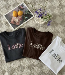 【2025春夏新作】パールデザインLaVie刺繍Tシャツ