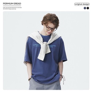 P21218 メンズ 2025春夏新作 半袖 カジュアル トップス ファッション Tシャツ 字母 刺繍 韓国風