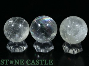 ☆一点物☆【置き石】丸玉 ホワイトカルサイト (3個セット) No.57 【天然石 パワーストーン】