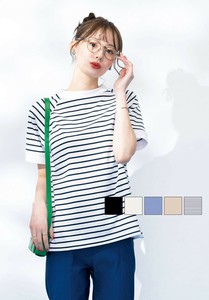 売筋【冷やリズム】接触冷感 吸水速乾 ストレッチ素材 ラグランTシャツ 無地 ボーダー Tシャツ 半袖