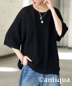 [antiqua] Sweater/Knitwear Half Sleeve Ladies fashion Knit Tops