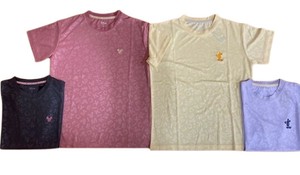 ディズニー 胸ワンポイント総柄エンボスTシャツ 半袖 Tシャツ キャラクター Disney ミッキー プーさん