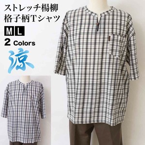 ゆるリラ メンズ ストレッチ楊柳 Tシャツ 夏 春夏新作 カットソー