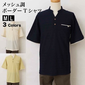 メンズ メッシュ調ボーダーTシャツ 夏 春夏新作 カットソー
