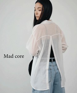 【2025春夏新作】バックスリットシアーシャツ◇1枚着や羽織りなど着回し抜群な1枚【即納】