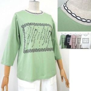 シルケット綿 シアーテープネック7分袖Tシャツ【2025新作】