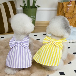 服 犬用 春夏 ワンピース ストライプ ペット用品 リボン、可愛い  BQ7284