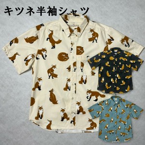 Button Shirt Short Sleeve Shirt Fox Made in Japan