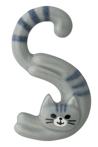 猫のイニシャル箸置き S MG-29955