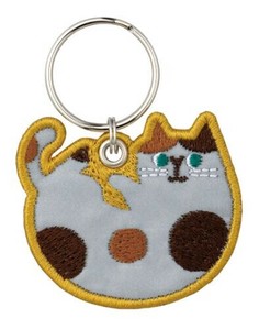 リフレクター刺繍キーリング CAT YE RF-26266
