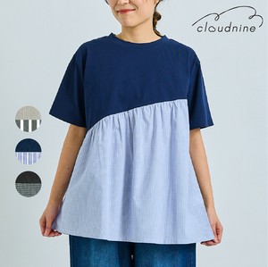 Tunic Tunic Tunic Blouse 100% Cotton Switching S/S