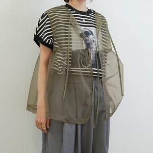 Vest/Gilet Beige black Sheer 2-way