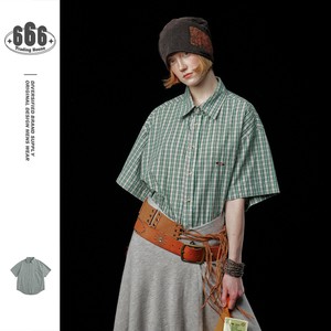P21239 メンズ ワイシャツ  2025春夏新作 半袖 カジュアル トップス チェック レトロ ファッション 韓国風