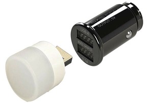 アークス(axs) コンパクトDC充電器A+A&LEDライト ブラック X-313