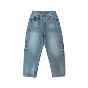 ライトブルーデニム ワイドレッグジーンズ　ライトブルー　S-XXL　PL921