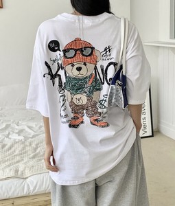 【2025春夏新作】クロスベアーイラストイラストTシャツ