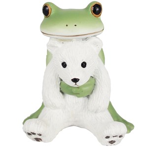 コポー　シロクマの赤ちゃんとカエル  蛙 かえる 置物 マスコット copeau　アニマル