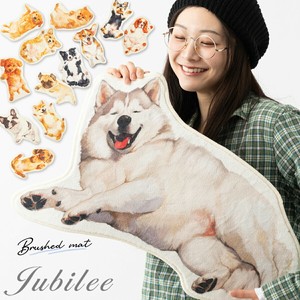 Jubilee もこもこ起毛ラグマット イヌデザイン 滑り止め付 65x40cm 犬 ペット JB-MAT6540-DOG