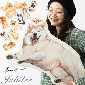 Jubilee もこもこ起毛ラグマット イヌデザイン 滑り止め付 65x40cm 犬 ペット JB-MAT6540-DOG