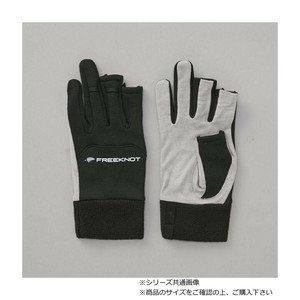 ハヤブサ FOURON　シープバックグローブ　3本カット ブラック M Y4622-M-90