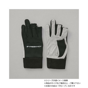 ハヤブサ FOURON　シープバックグローブ　3本カット ブラック L Y4622-L-90