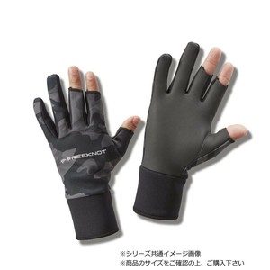 ハヤブサ FOURON　ネオプレングローブ　3本カット ブラックカモ M Y4196-M-95