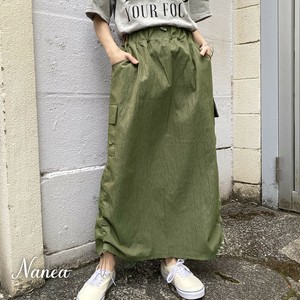 Full-Length Pant Shirring Cargo Skirt