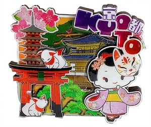 【木製ホイルマグネット】KYOTO(伏見＆金閣寺)
