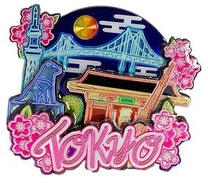 【木製ホイルマグネット】TOKYOネオン