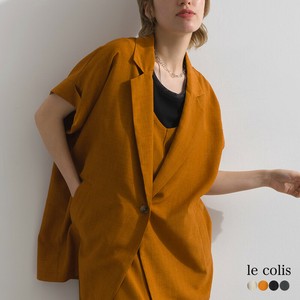 ●人気商品！新色を入れて再入荷！リネンライク フレンチスリーブ テーラード ジレ ベスト【2025春夏新作】