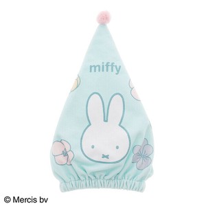 miffy ミッフィー みずいろおはな　キャップタオル　ヘアドライタオル