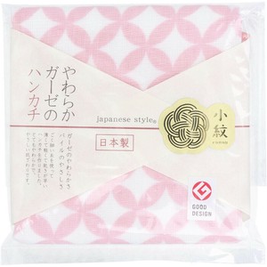 ジャパニーズスタイル 小紋 やわらかガーゼのハンカチ しっぽう 約30×30cm JS-4141 1枚入