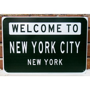 ティン 看板 A4 ブリキ ガレージ New York 標識 インテリア ディスプレイ アメリカン雑貨