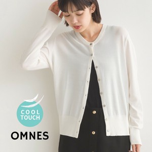【再入荷】レーヨンナイロンシェルボタンクルーネックニットカーディガン接触冷感 冷房対策 春夏