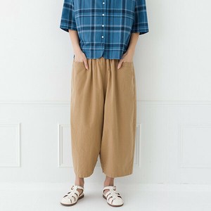 【2025春夏新作 kermu】10851 コットンツイル セミワイド クロップドパンツ