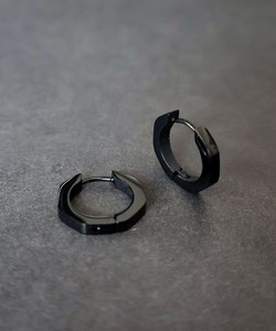 【サージカル ステンレス 316L】ジオメトリック デザインフープ ピアス ヘキサゴン　金属アレルギー対応