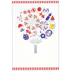 ホログラム箔 夏祭り【サマーポストカード｜罫線なし｜1柄3枚】