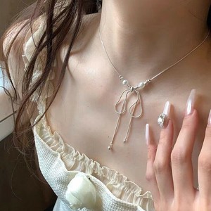 リボン　ネックレス ネックレス レディース　ネックレス シルバー925　メッキ ネックレス シルバー