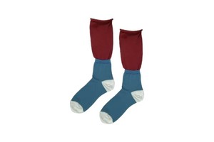 FAKUI  SWITCHING 3COLOR SOCKS　RED×BLUE　配色3カラーソックス