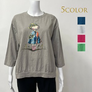 T-shirt Patchwork Cotton 7/10 length [S/S NEW]