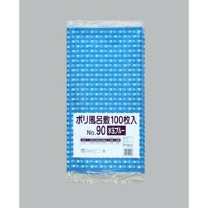 ポリ風呂敷 No.90 水玉ブルー 福助工業 100枚入り