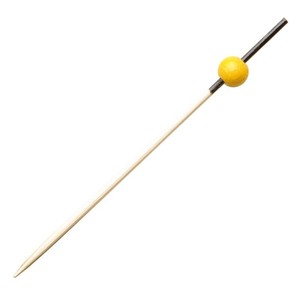 竹串 珠かんざし串(黄) 7.5cm 100本入 萬洋　竹
