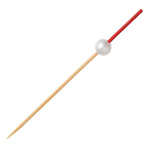竹串 ホワイトパール串 赤 7.5cm 100本入 18250A 萬洋　竹