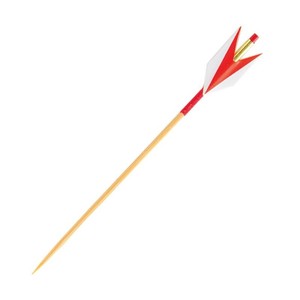 竹串 天朱矢羽根串(並・赤) 7.5cm 100本入 萬洋　竹